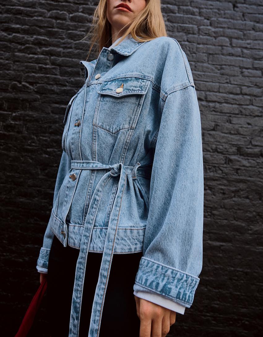 Oversize denim jacket-Light blue