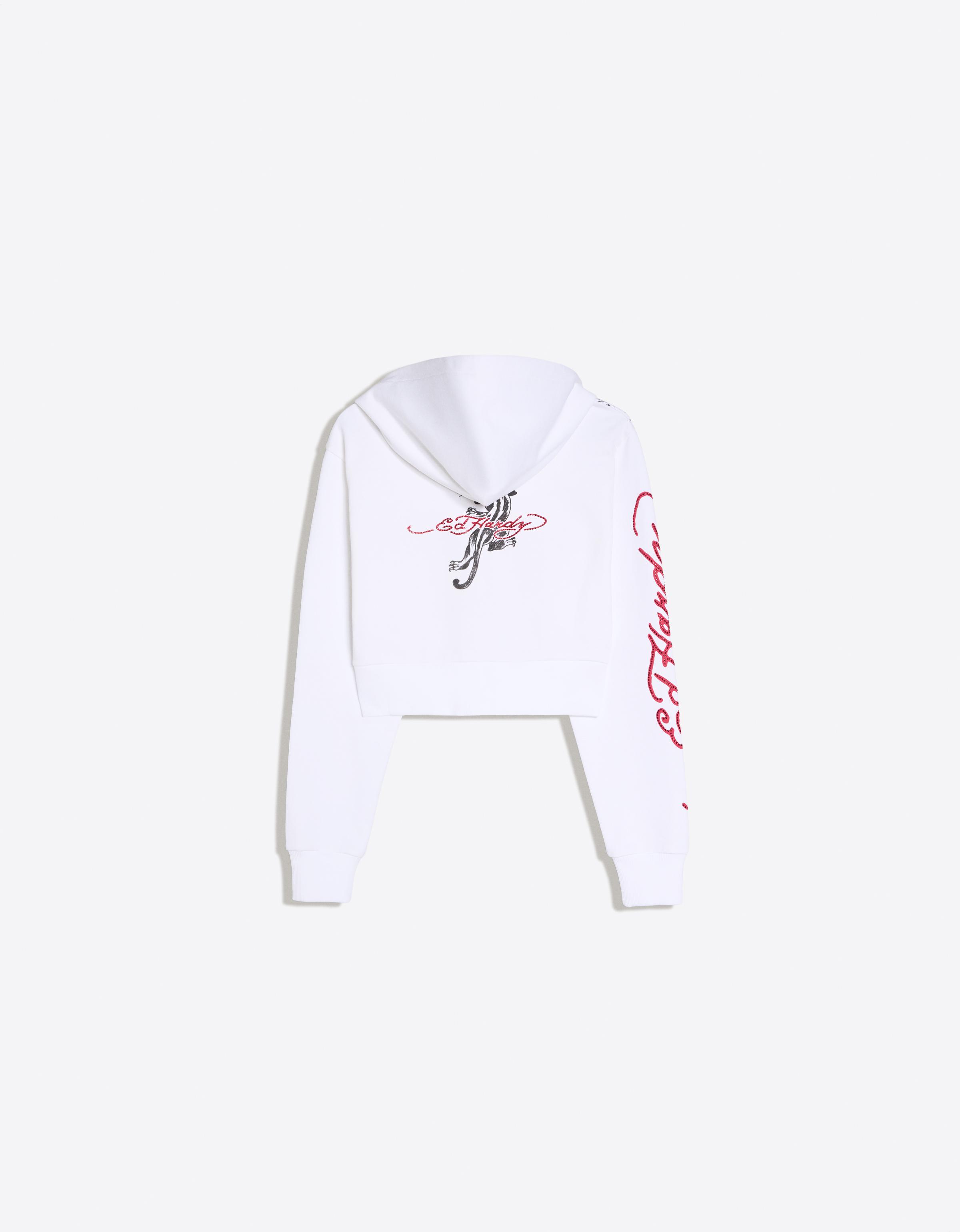 ED HARDY X BERSHKA printed hoodie — Off white