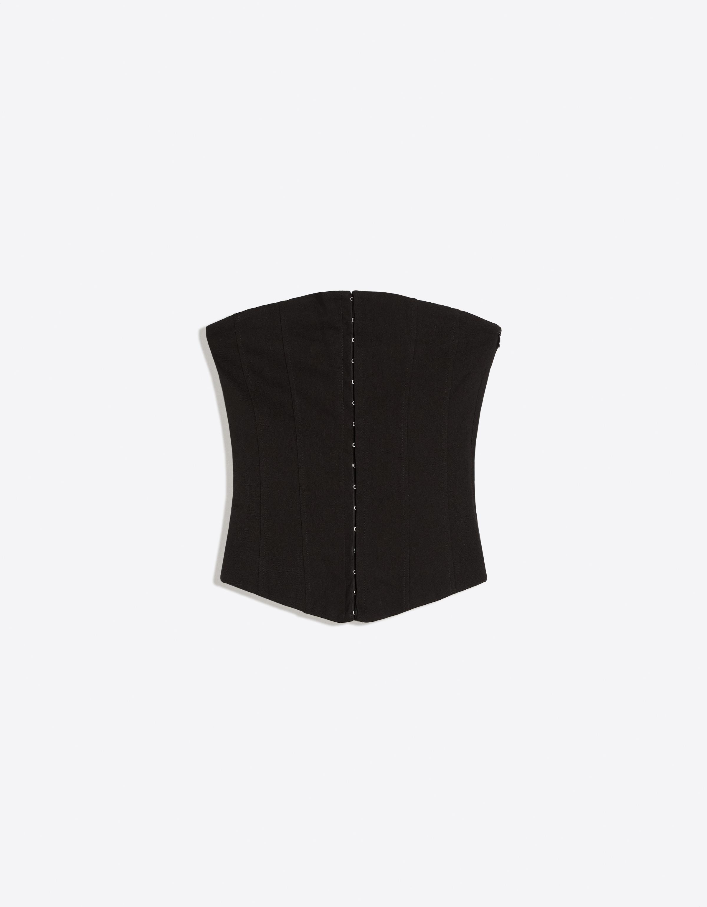 Corset bandeau top — Black