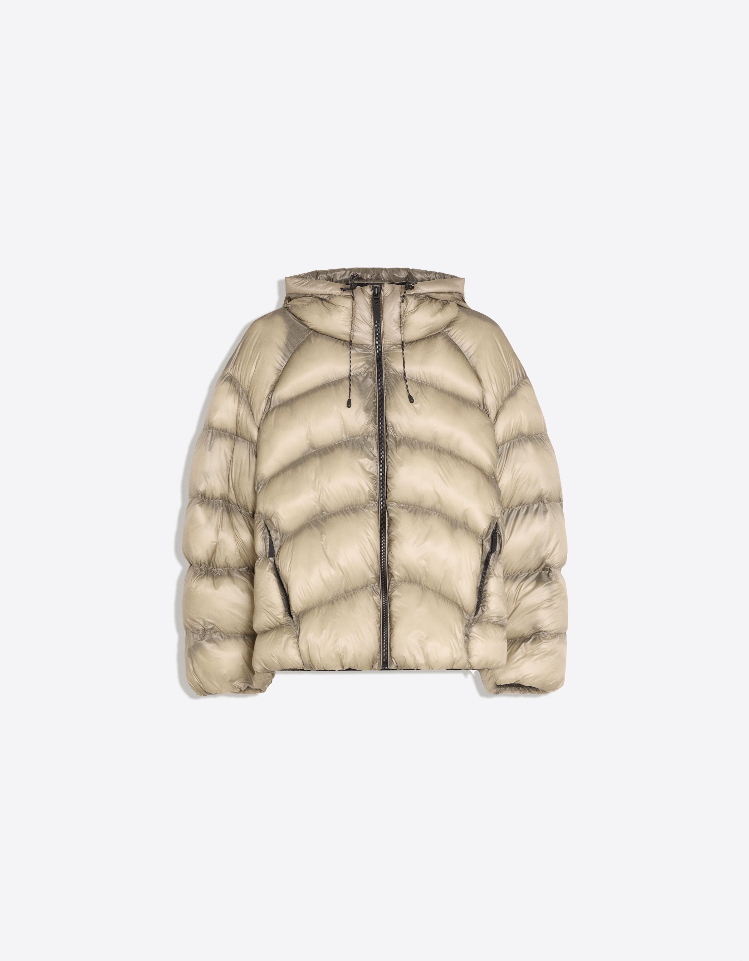 Quilted translucent-effect jacket — Khaki