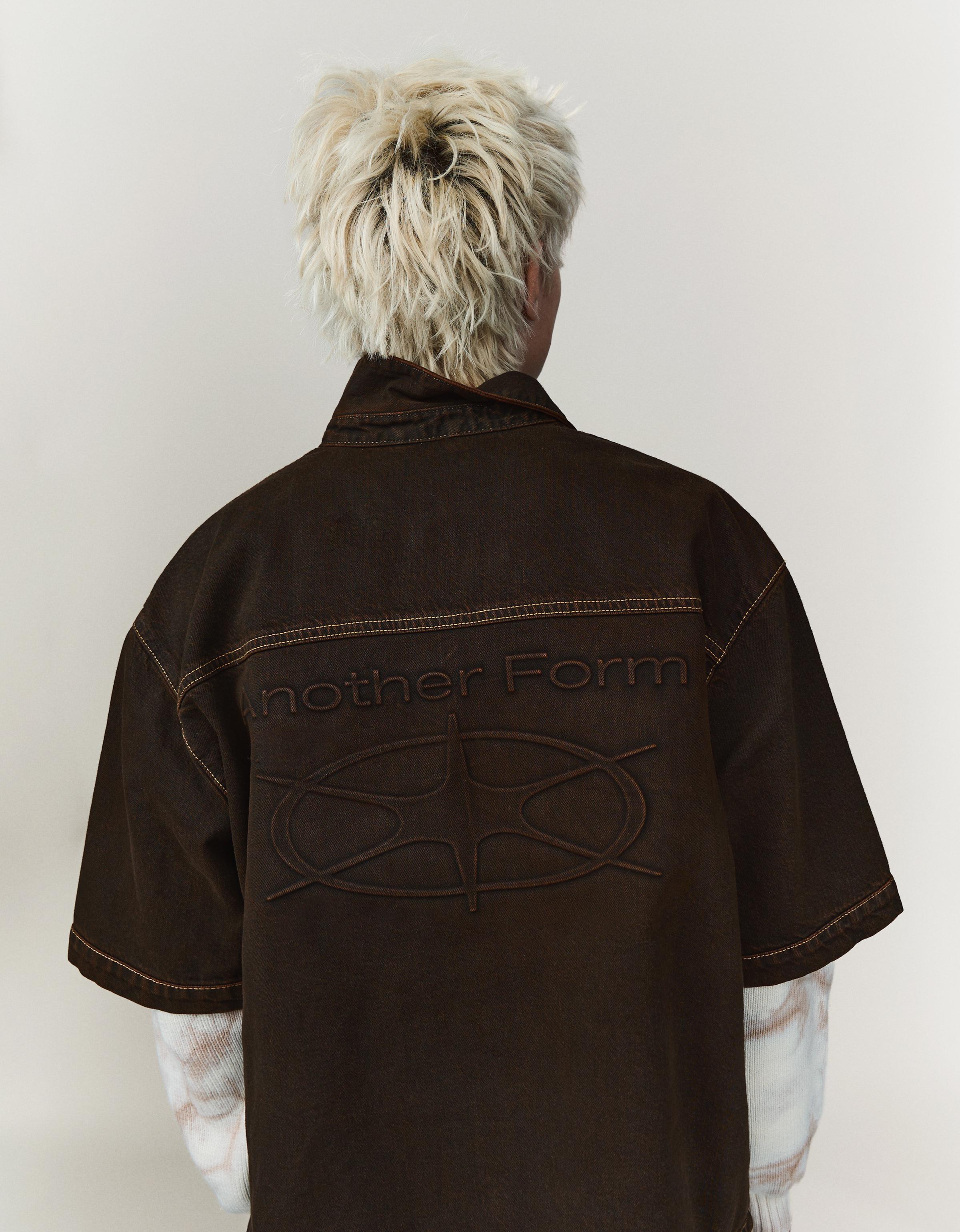 Nakışlı boxy fit kısa kollu gömlek