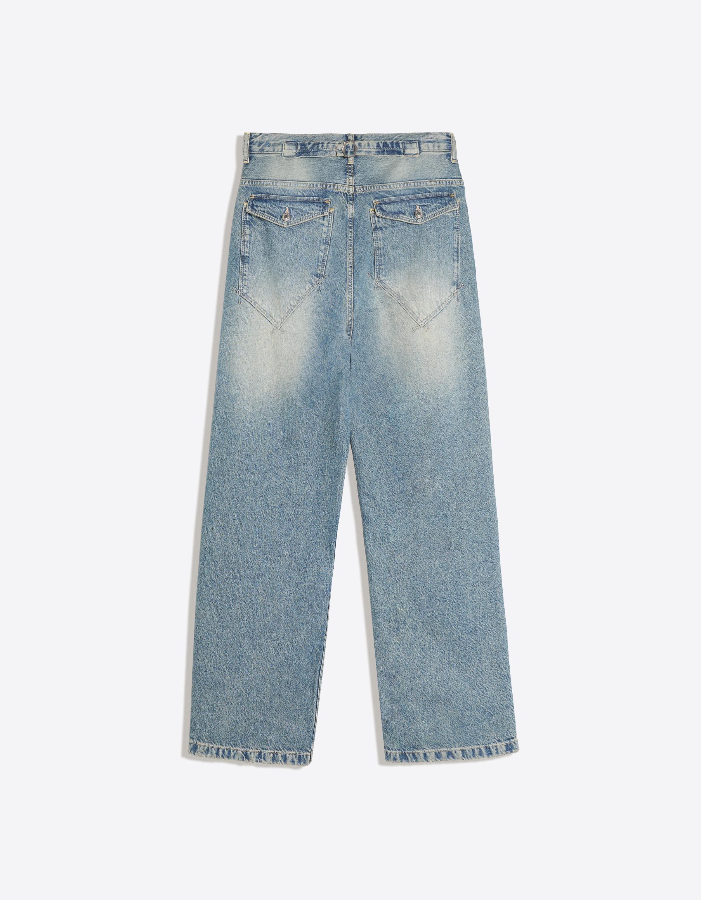 Neobarrel jeans with back buckle — Light blue