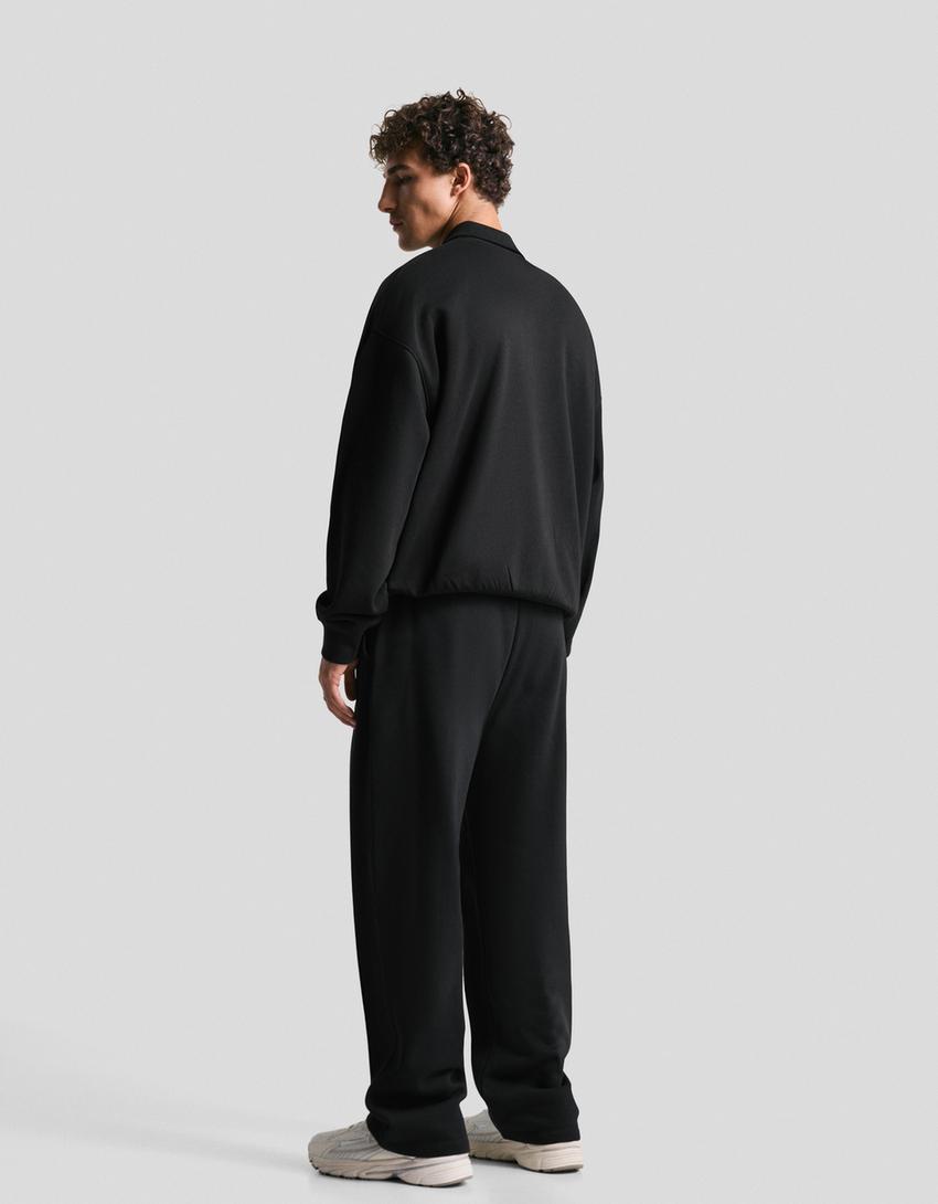 Pantalón wide leg-Negro-1