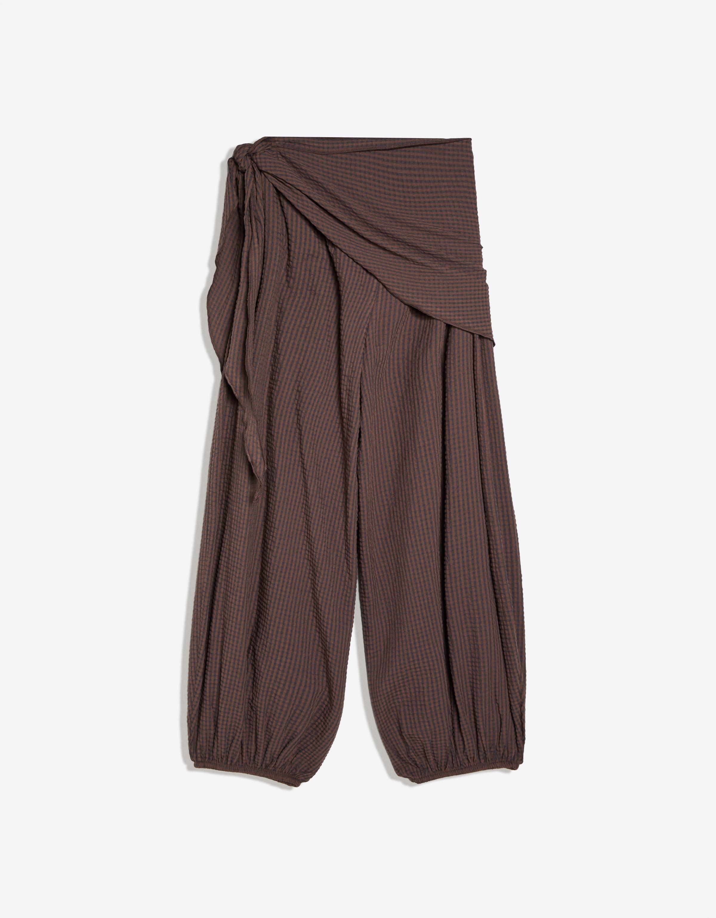 Scarf print sarouel trousers — Brown