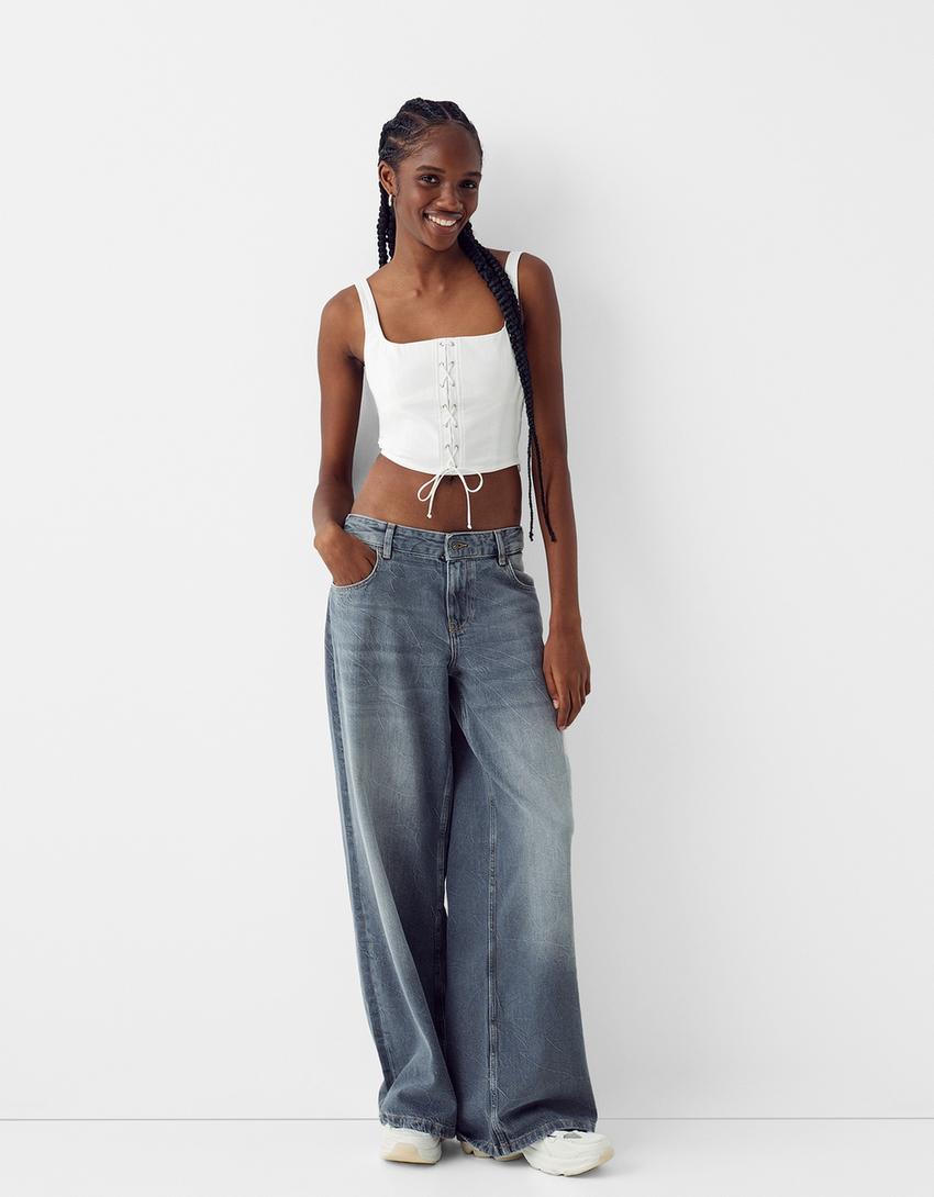 Tied crop top-White-3