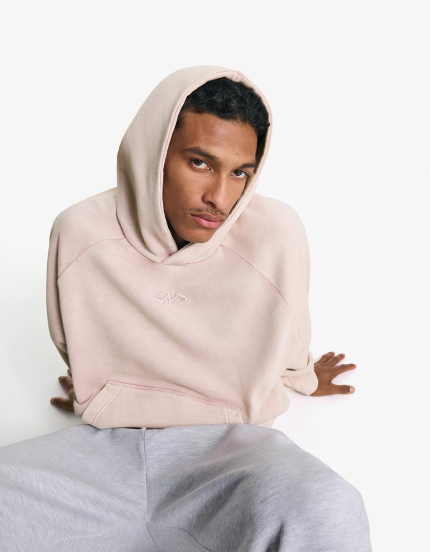 Boxy fit hoodie-Pink-2
