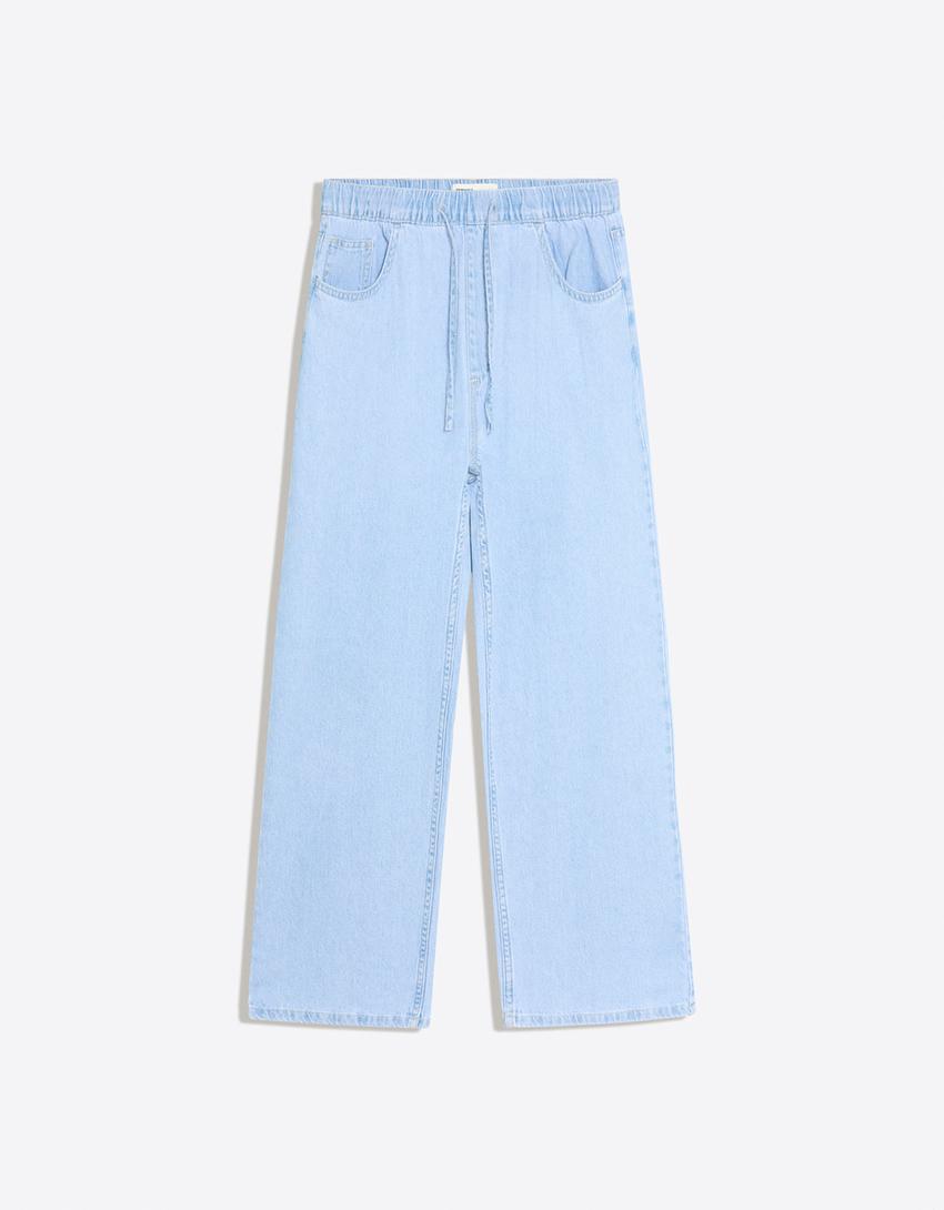 Straight jogger jeans-Light blue
