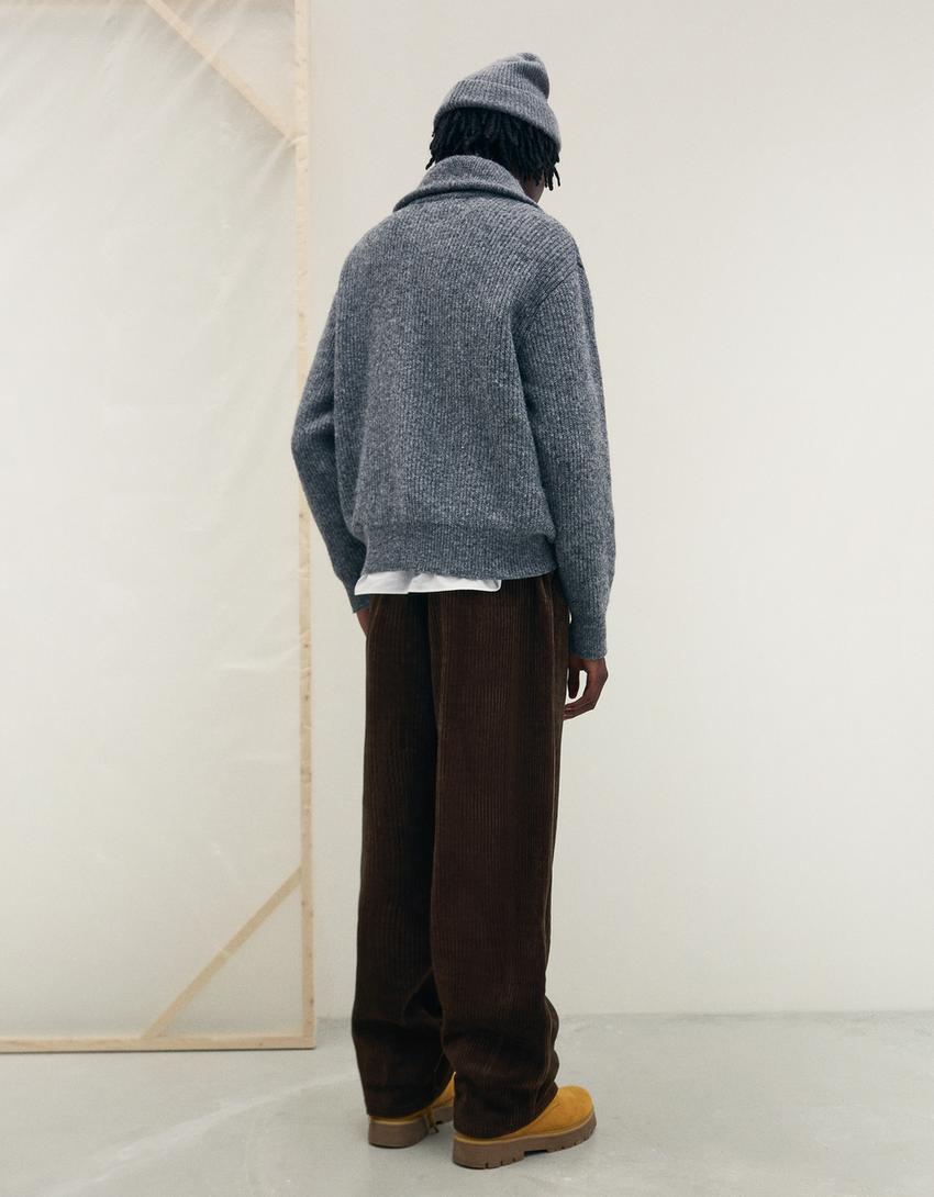 Pantalon chenille ultra baggy fit-Marron