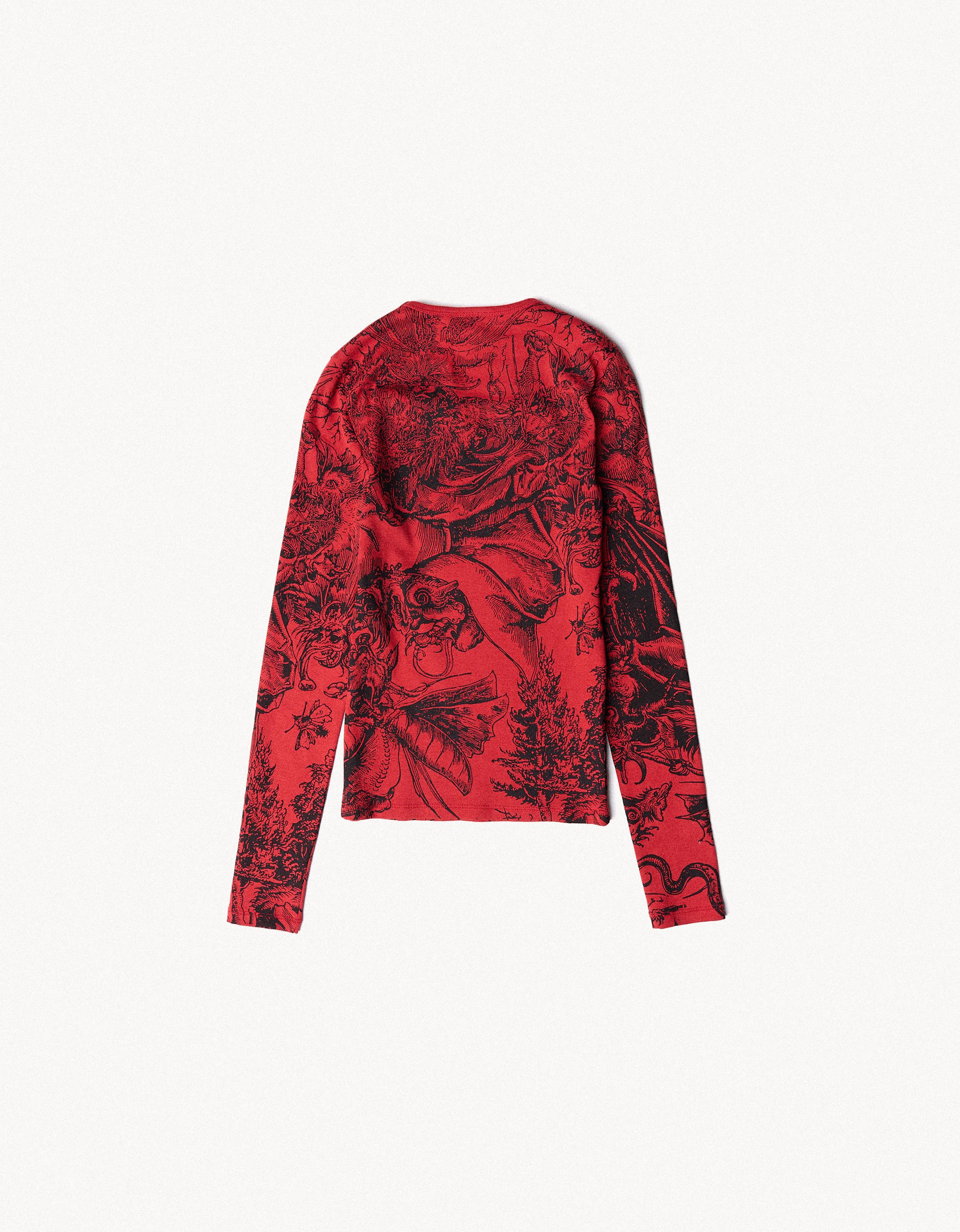 Bershka Uzun kollu fitted ARIES X BERSHKA tişört görsel 7