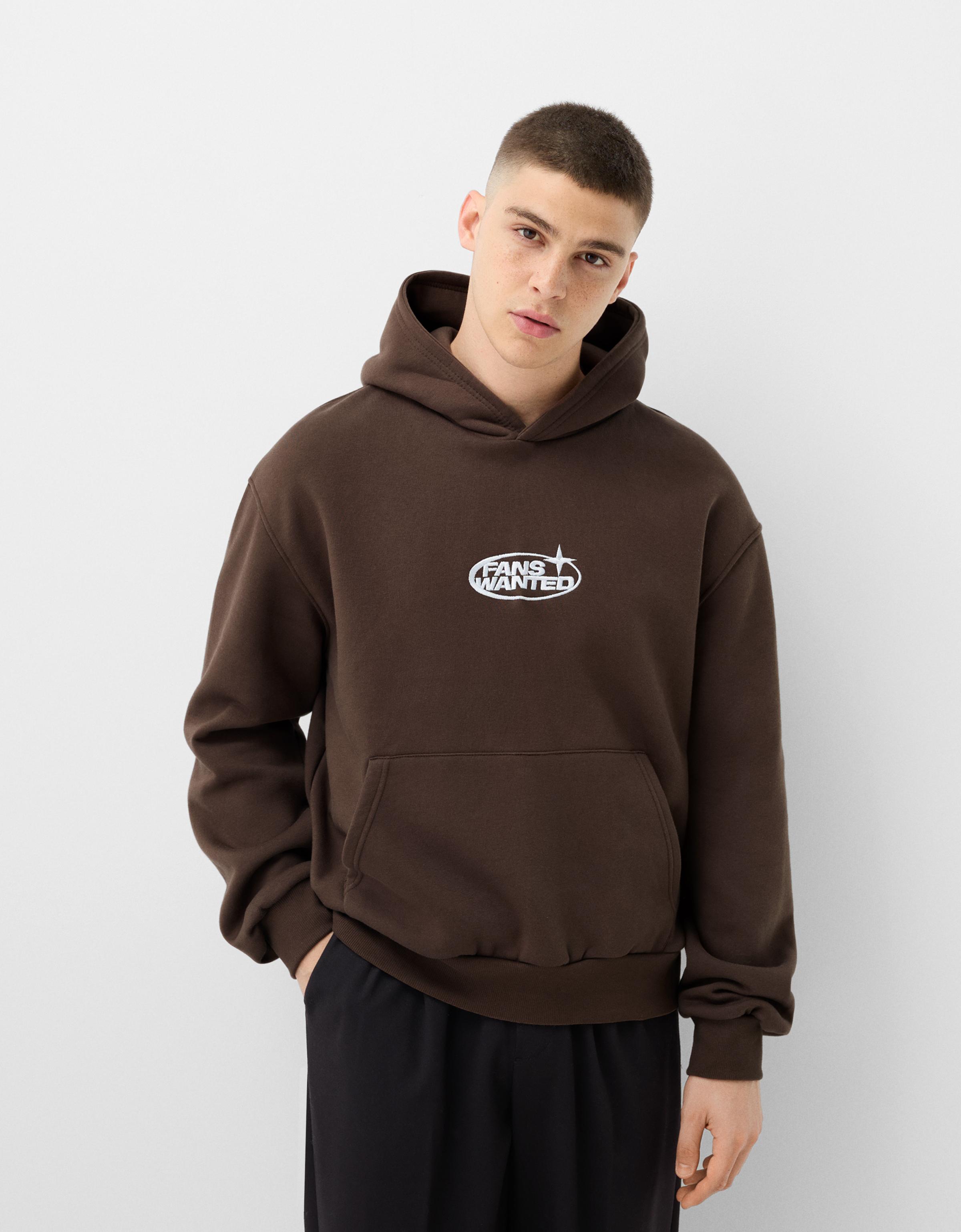 Bershka Oversized-Sweatshirt Mit Kapuze Herren S Braun