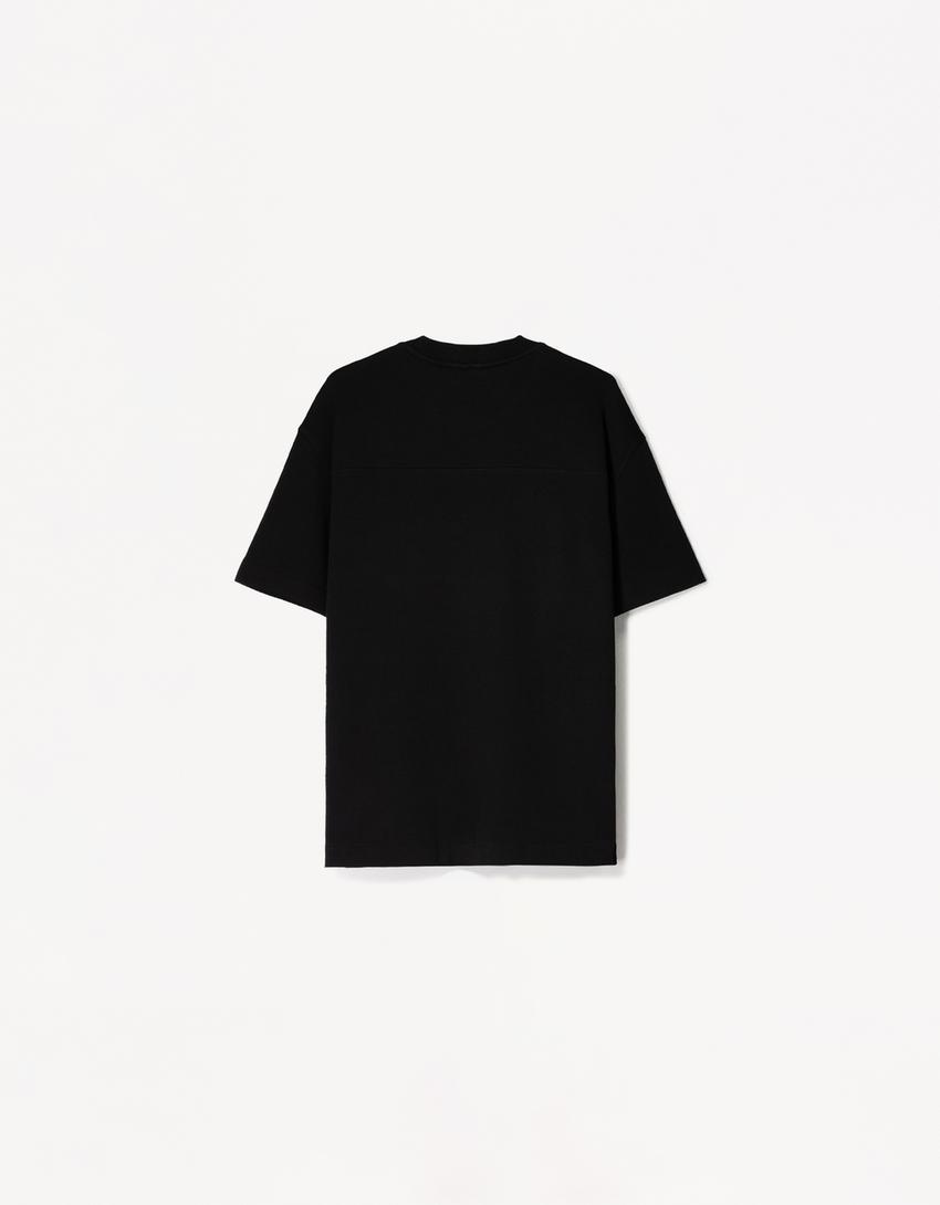 T-shirt manches courtes molleton-Noir-1