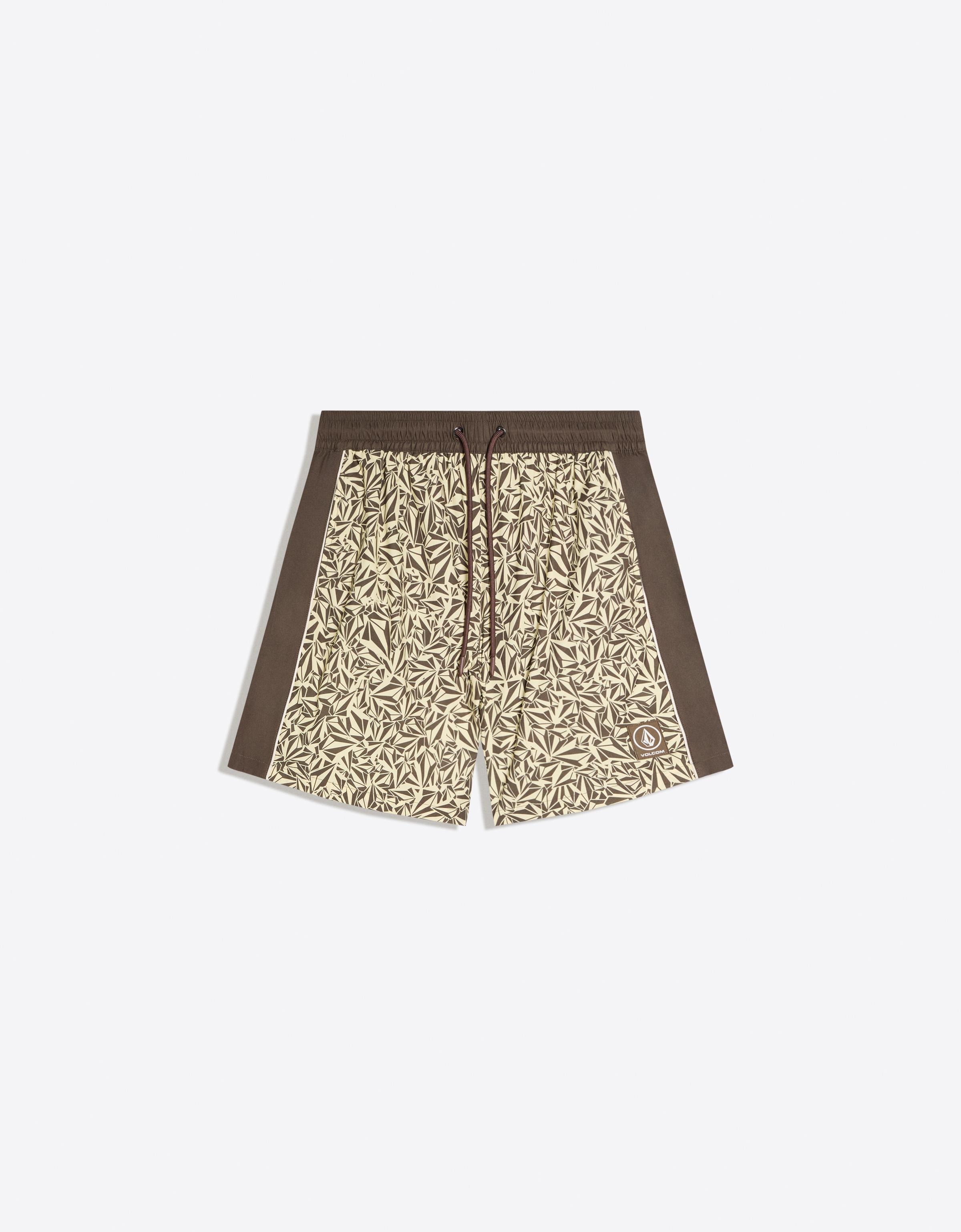 VOLCOM print swim shorts — Brown