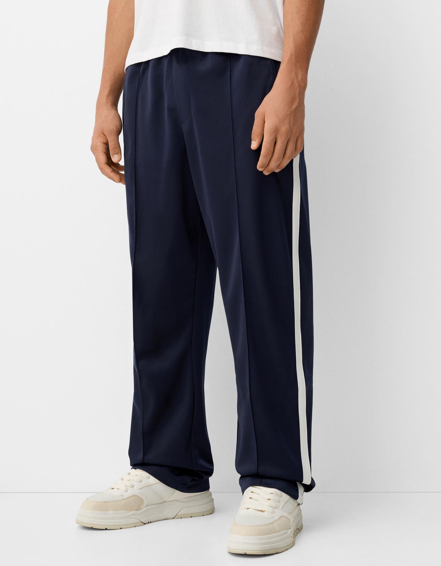 Bershka Pantaloni Straight Uomo Xs Marino