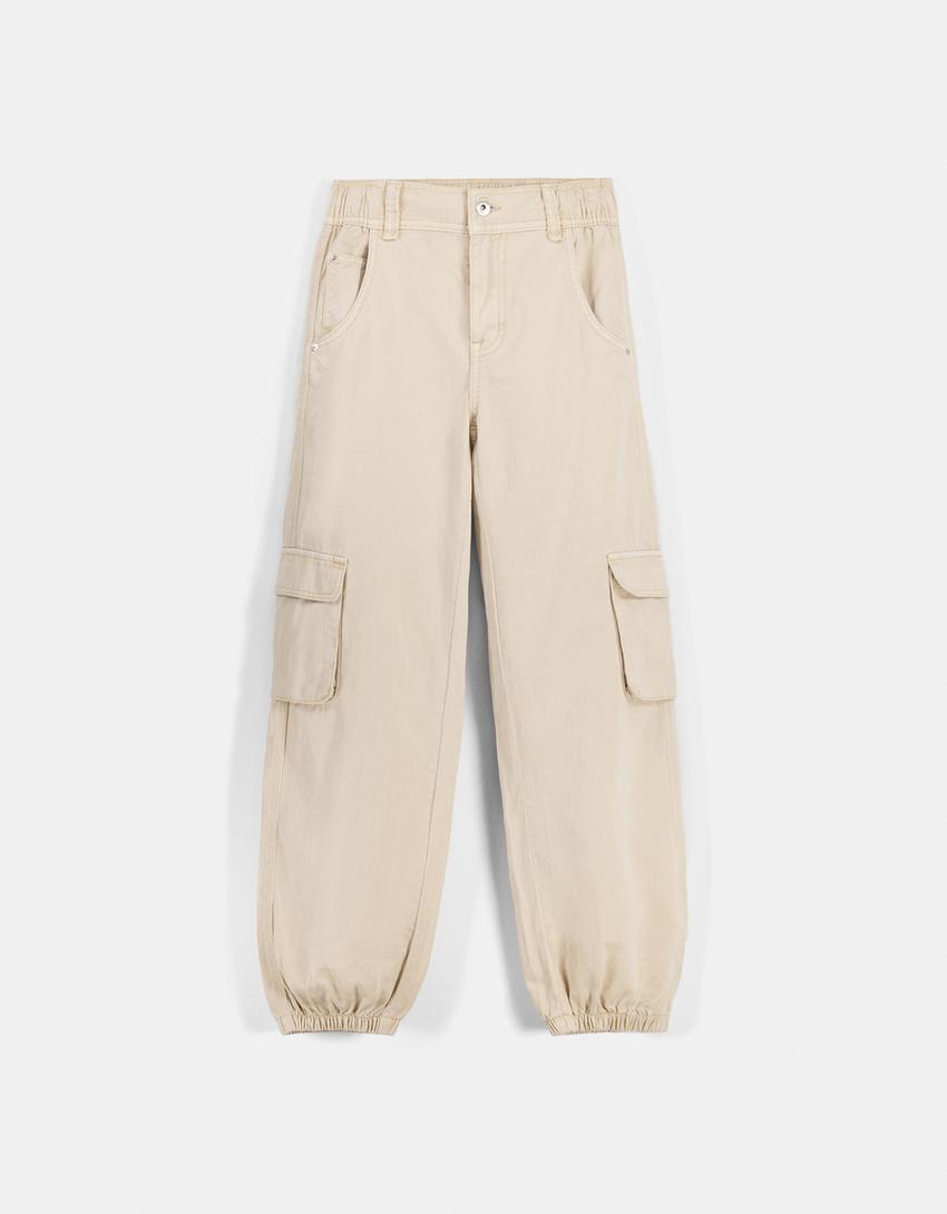 بنطلون رياضي من القطن-رملي-4