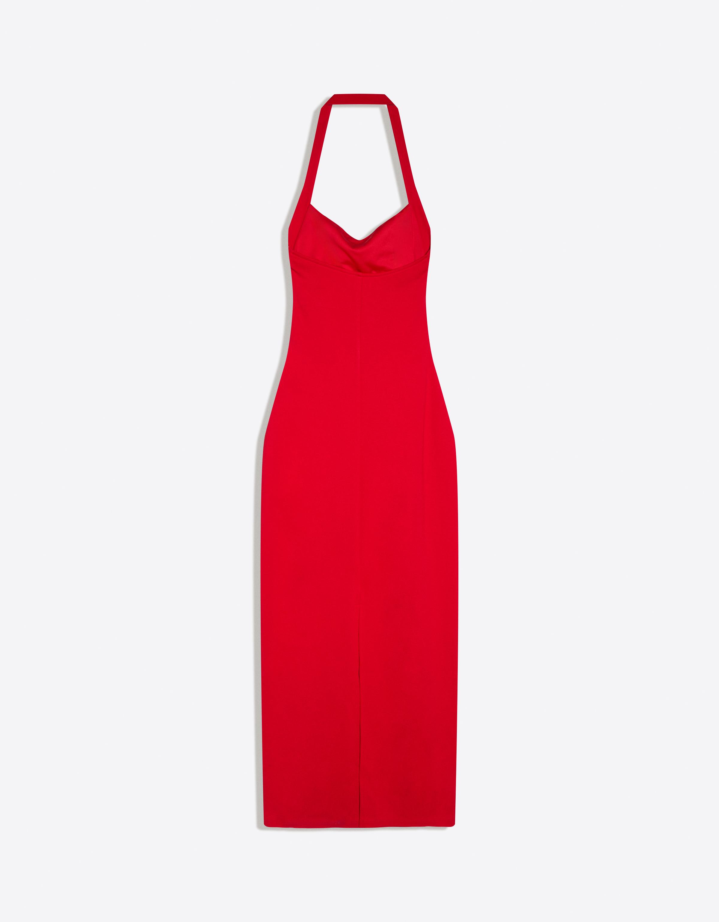 Halterneck midi dress — Red