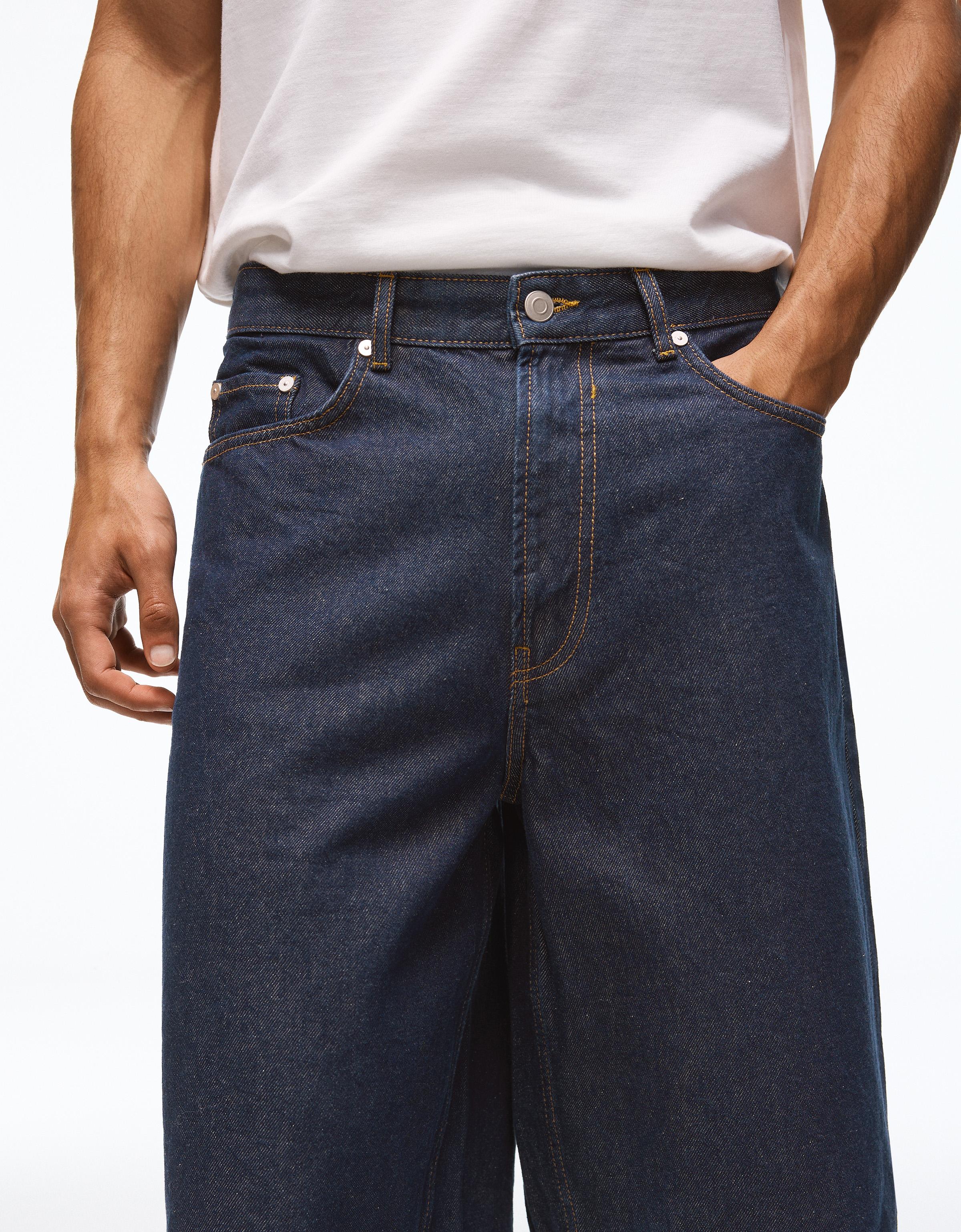 Baggy denim Bermuda shorts — Navy