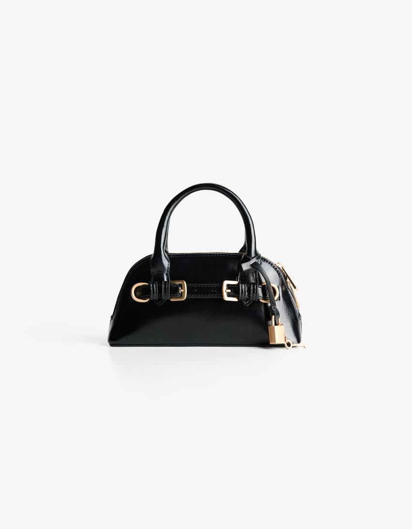 Bolso mini efecto piel-Negro-2