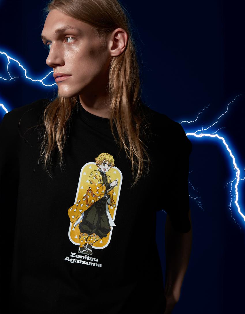 Demon Slayer short sleeve T-shirt-Black-3