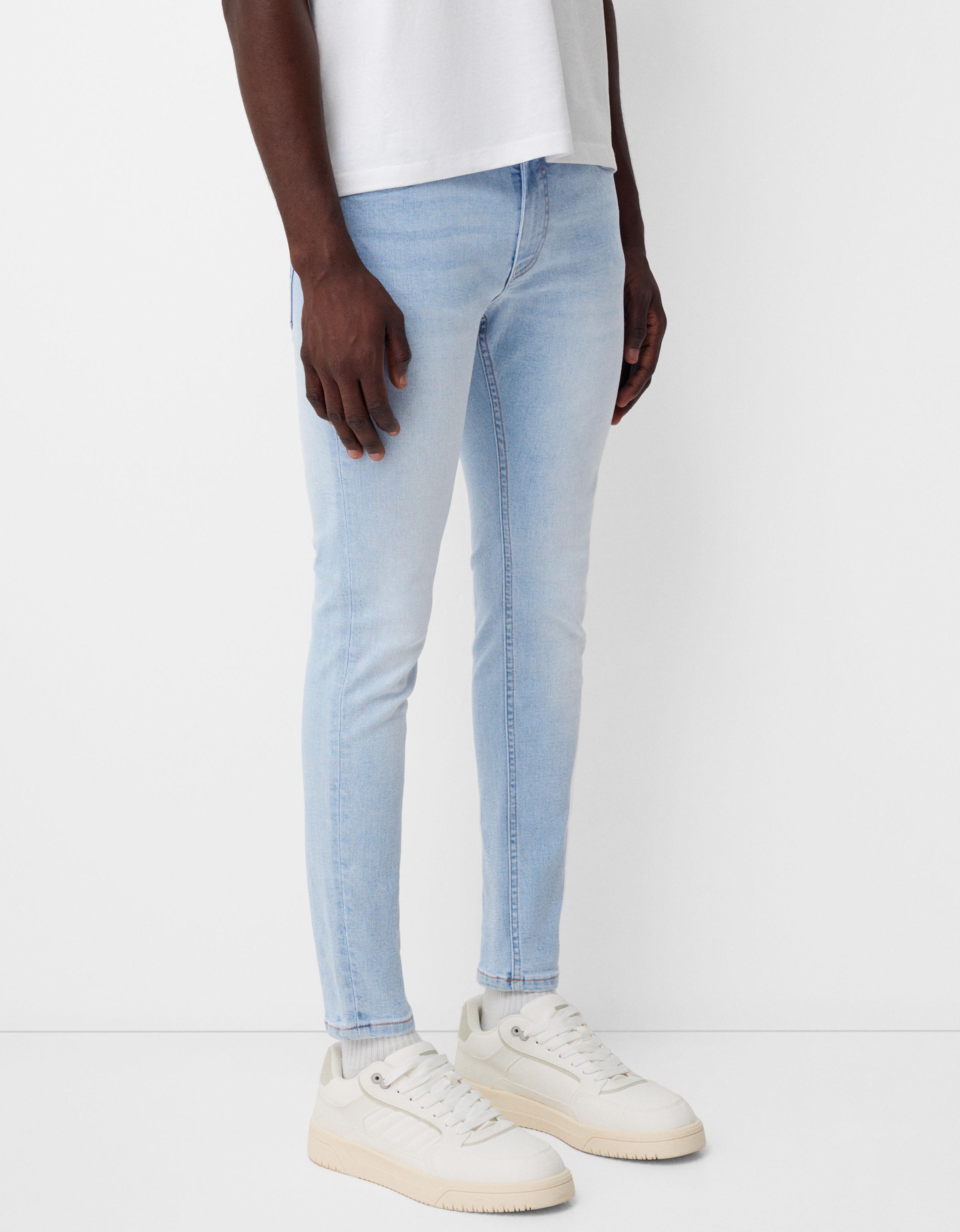 Bershka Super Skinny Jeans Herren 36 Hellblau