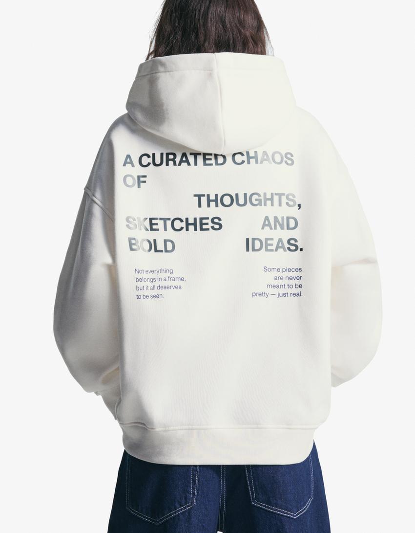 Printed hoodie-Off white-1