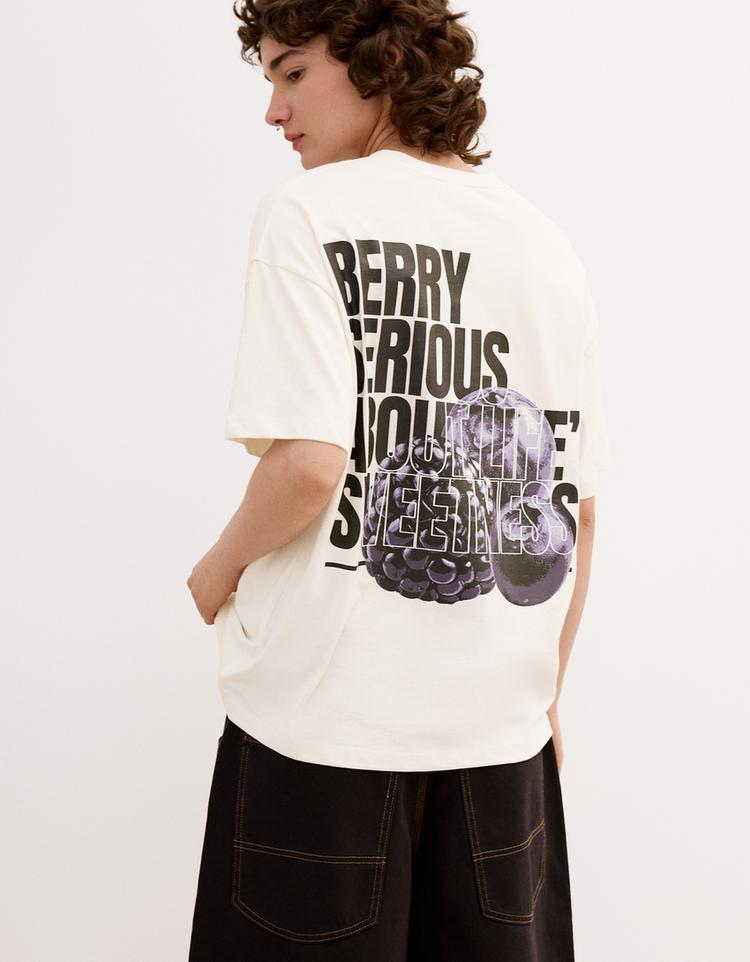 Desenli kısa kollu oversize t-shirt