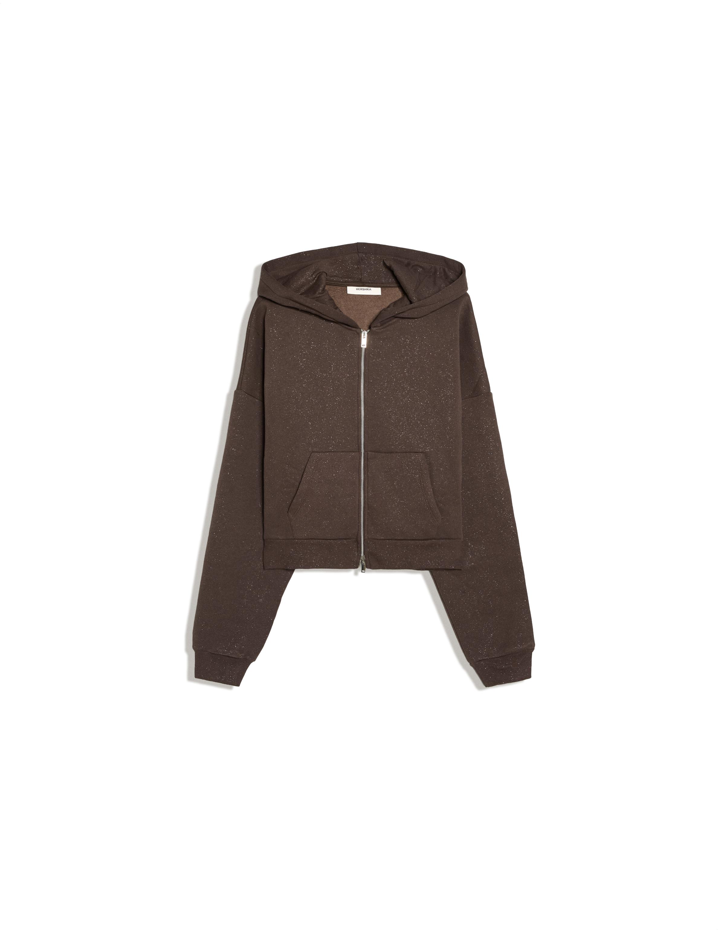 Rhinestone hoodie — Brown