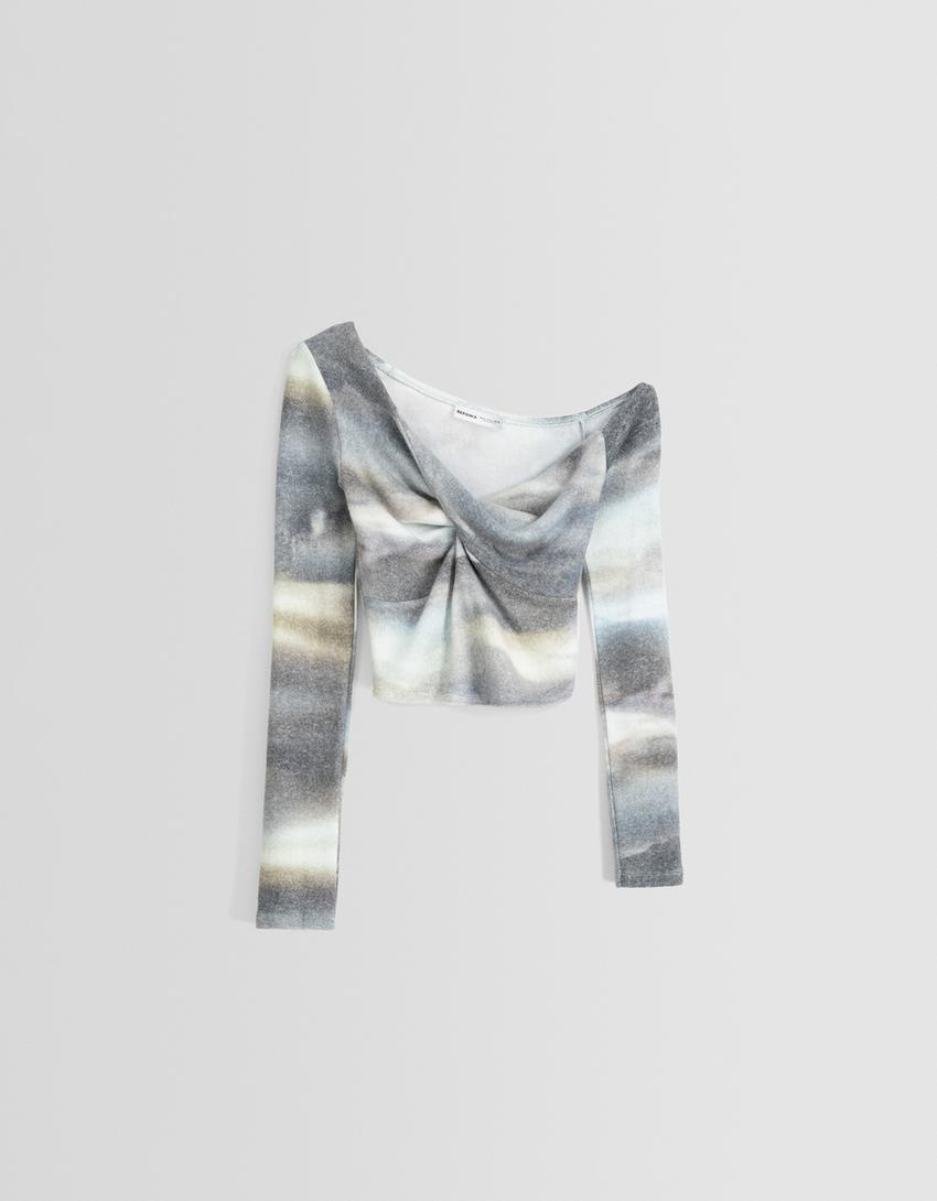 Knotted sweater-Light blue-4