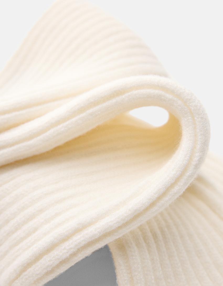 Ribbed leg warmers-Cream
