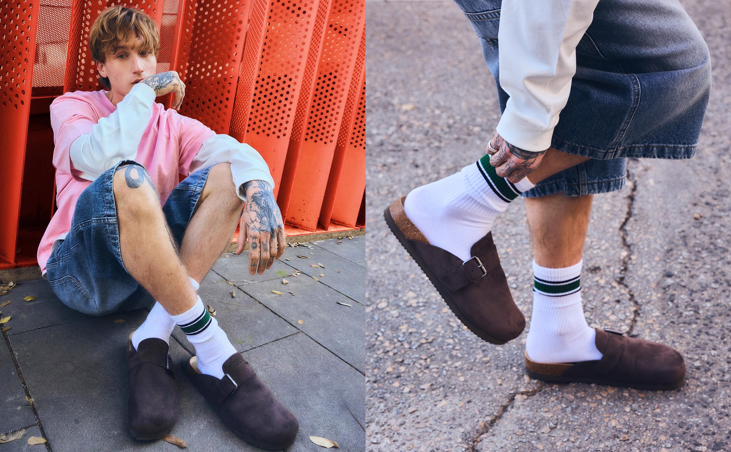 Clogs with buckle detail — BROWN