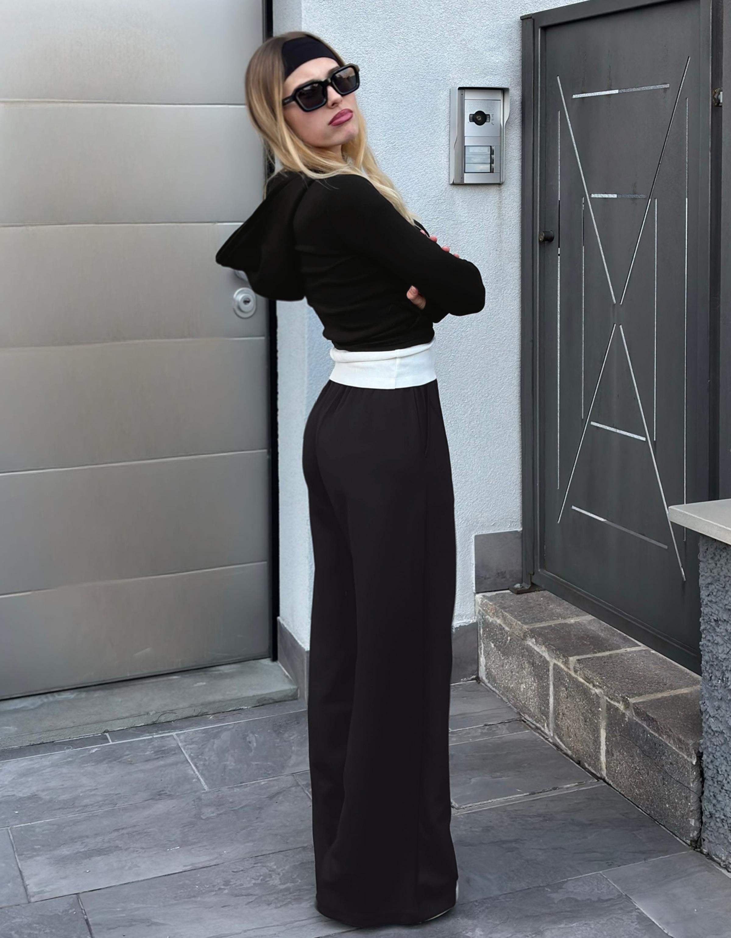 Yumuşak dokulu geniş paça pantolon - Görsel 57