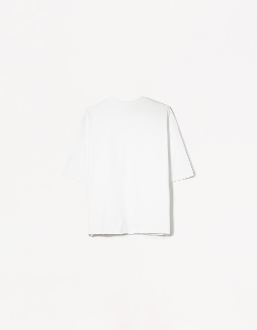 T-shirt cropped à manches courtes-Blanc-5