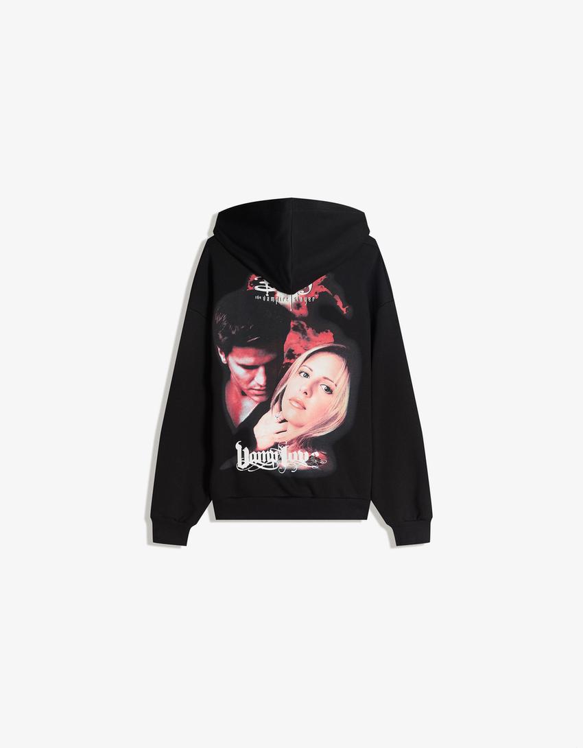 Buffy the Vampire Slayer print hoodie-Black