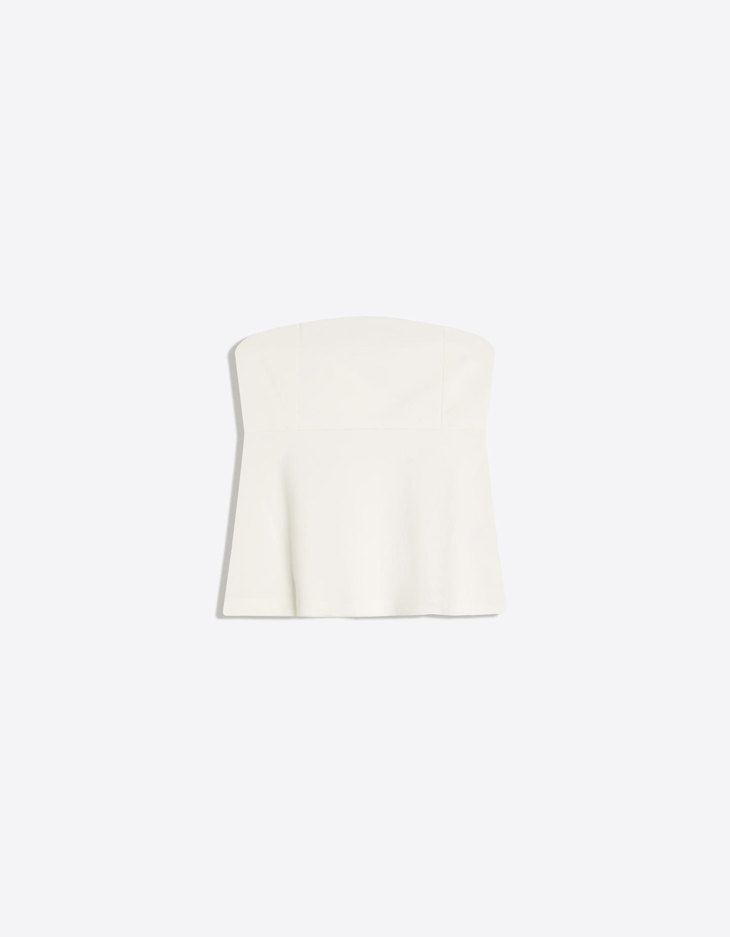 Bershka top bandeau z baskinką biały złamany