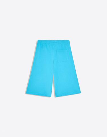 Long plush Bermuda shorts — Turquoise 2