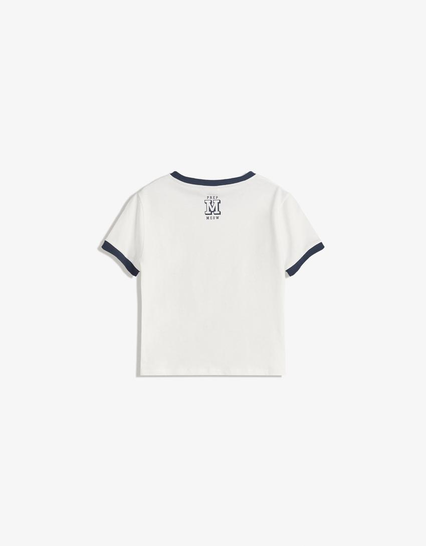Mofusand print short sleeve T-shirt-Off white-5