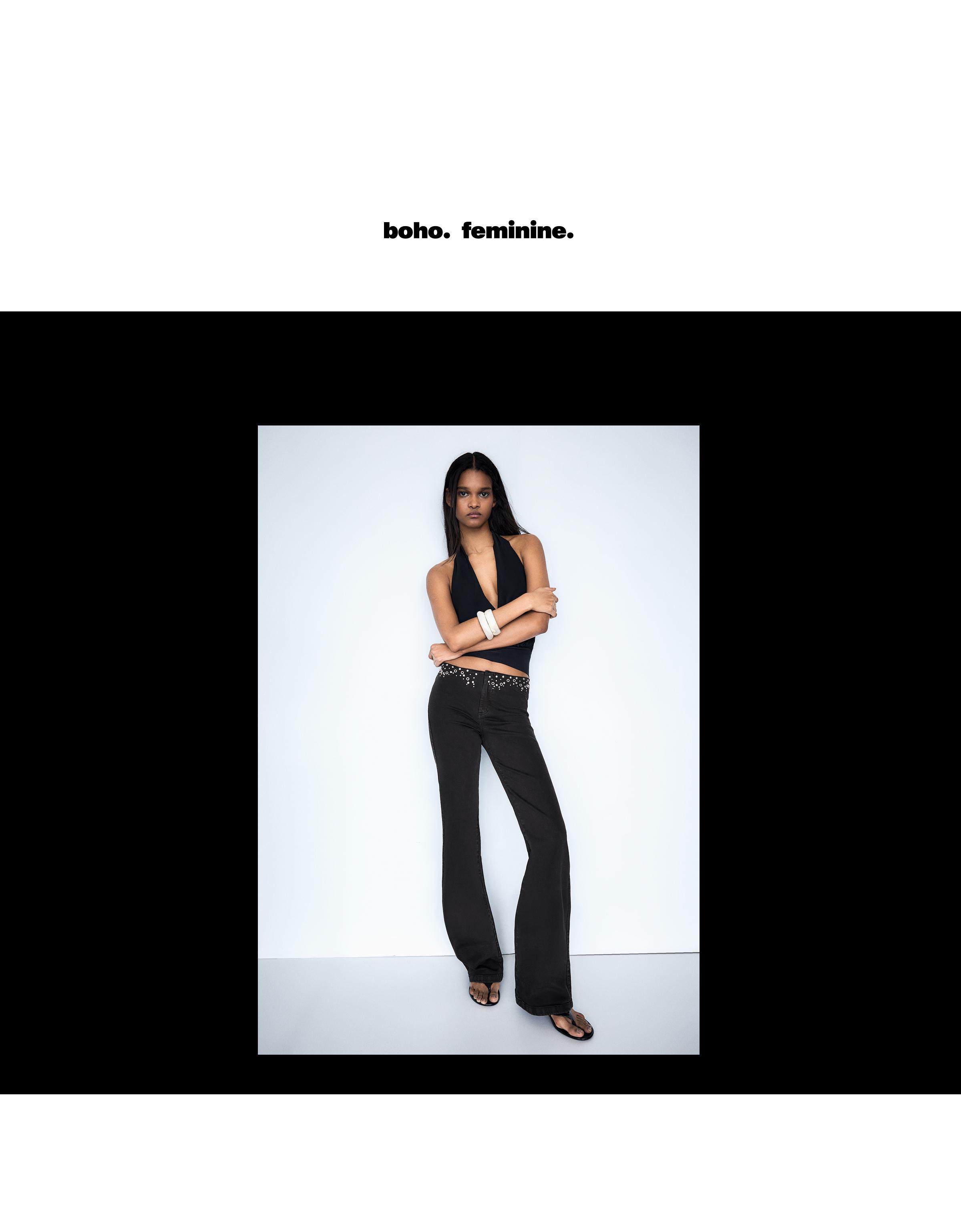 Zımba detaylı bel pantolon - Görsel 17