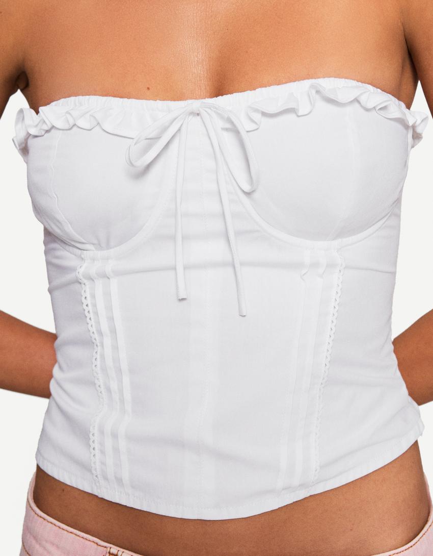 Top bandeau popeline-Blanc-1