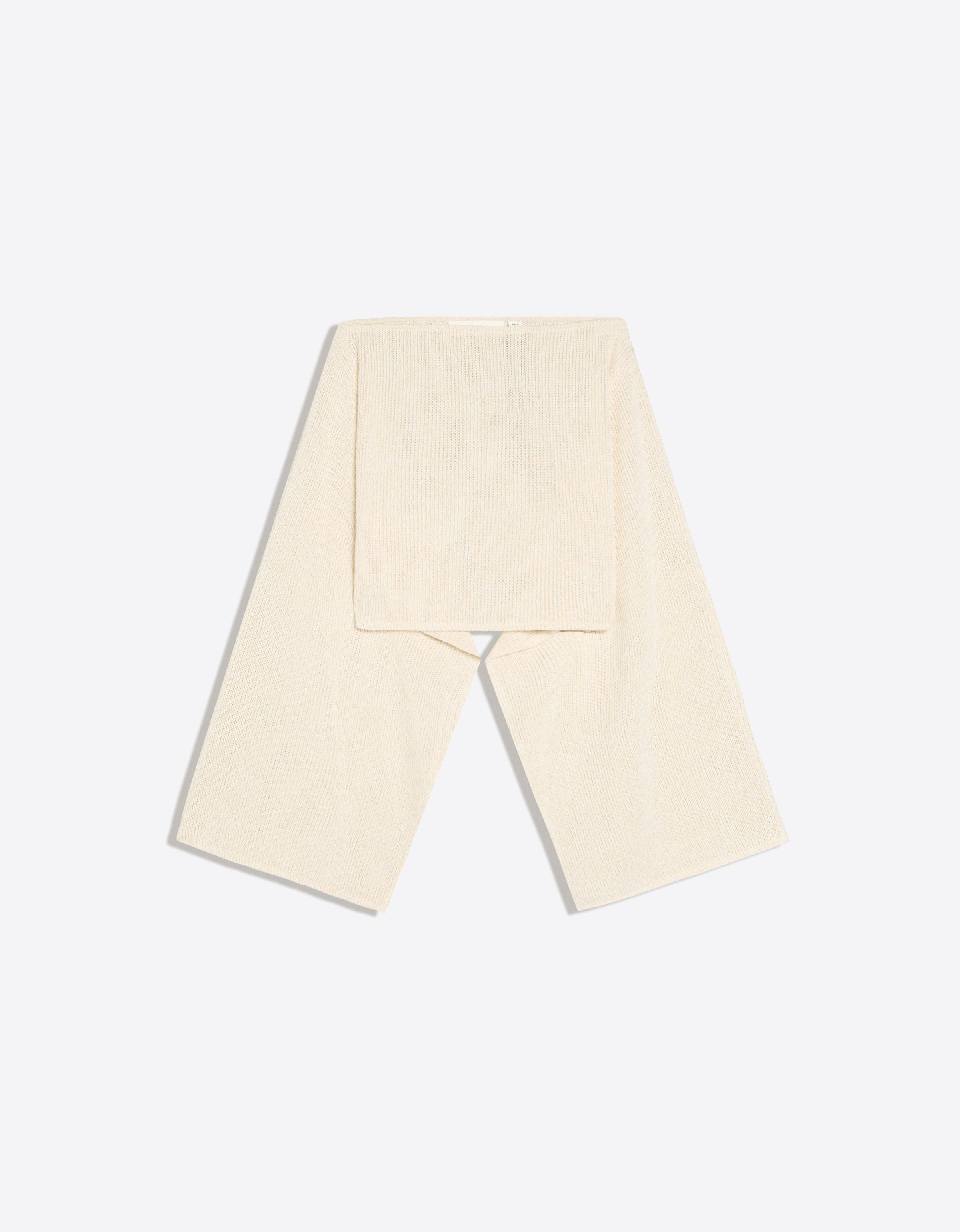 Metallic thread asymmetric cape — Sand