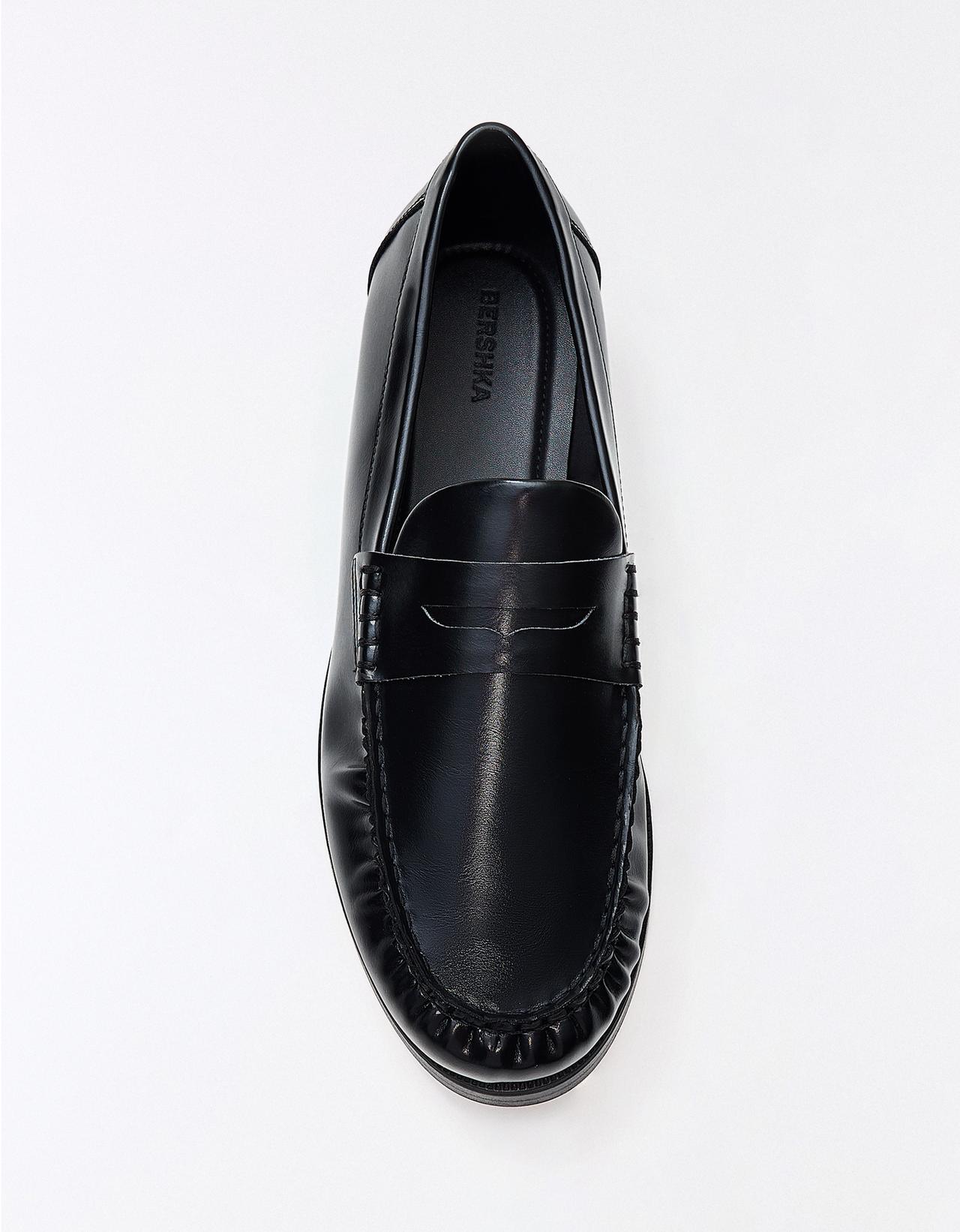 Ruched loafers — BLACK