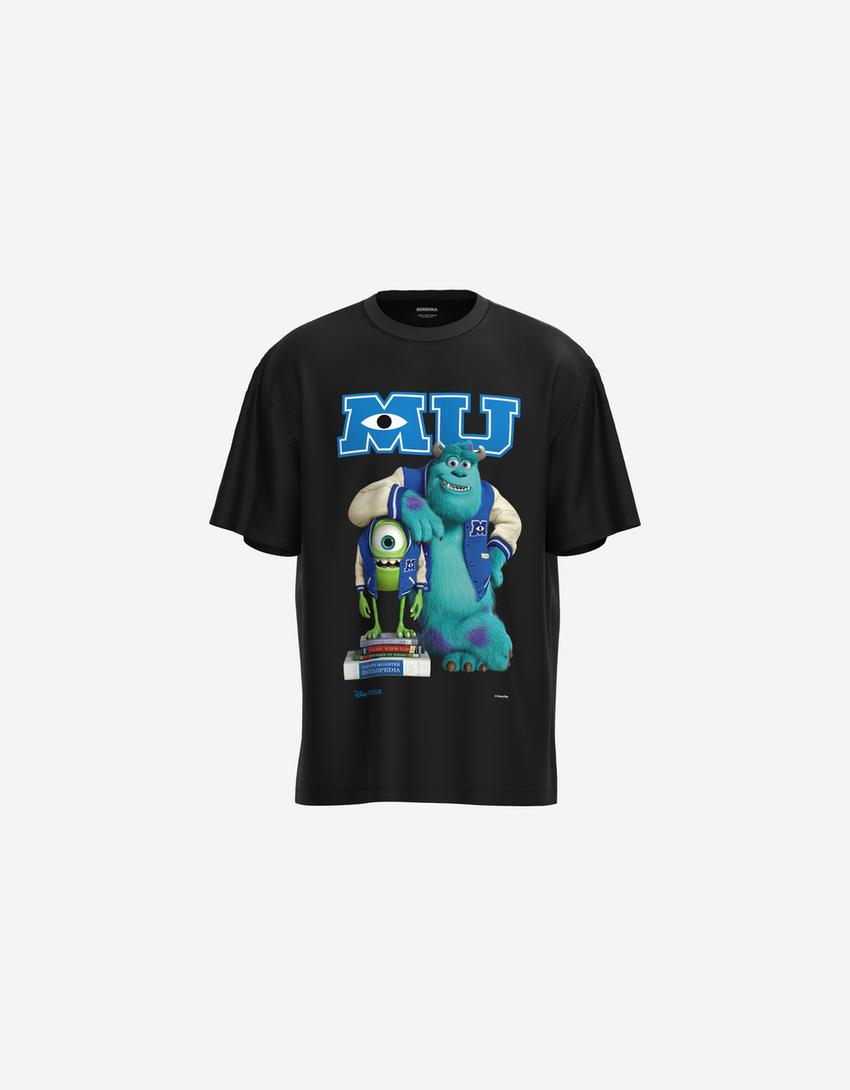 Monsters, Inc. short sleeve T-shirt-Black-3