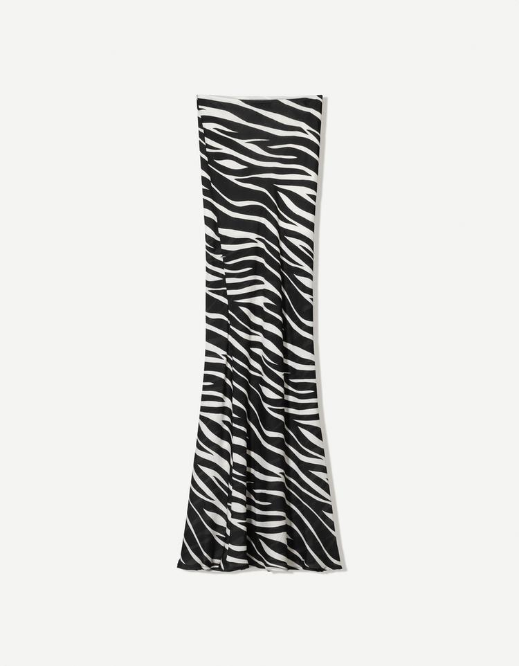 Animal print midi skirt