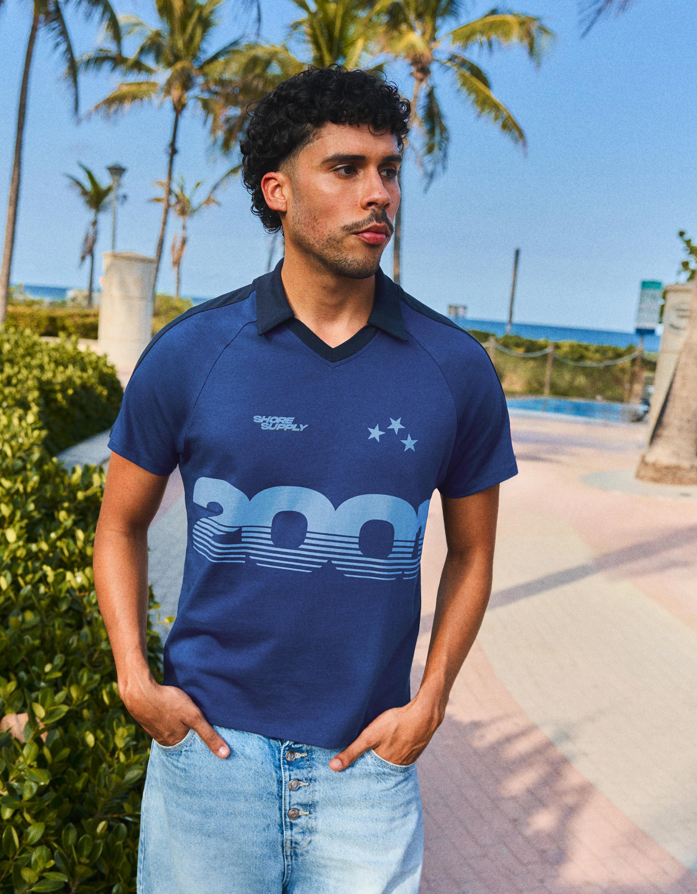 Polo Print Retro Hombre Xs Marino