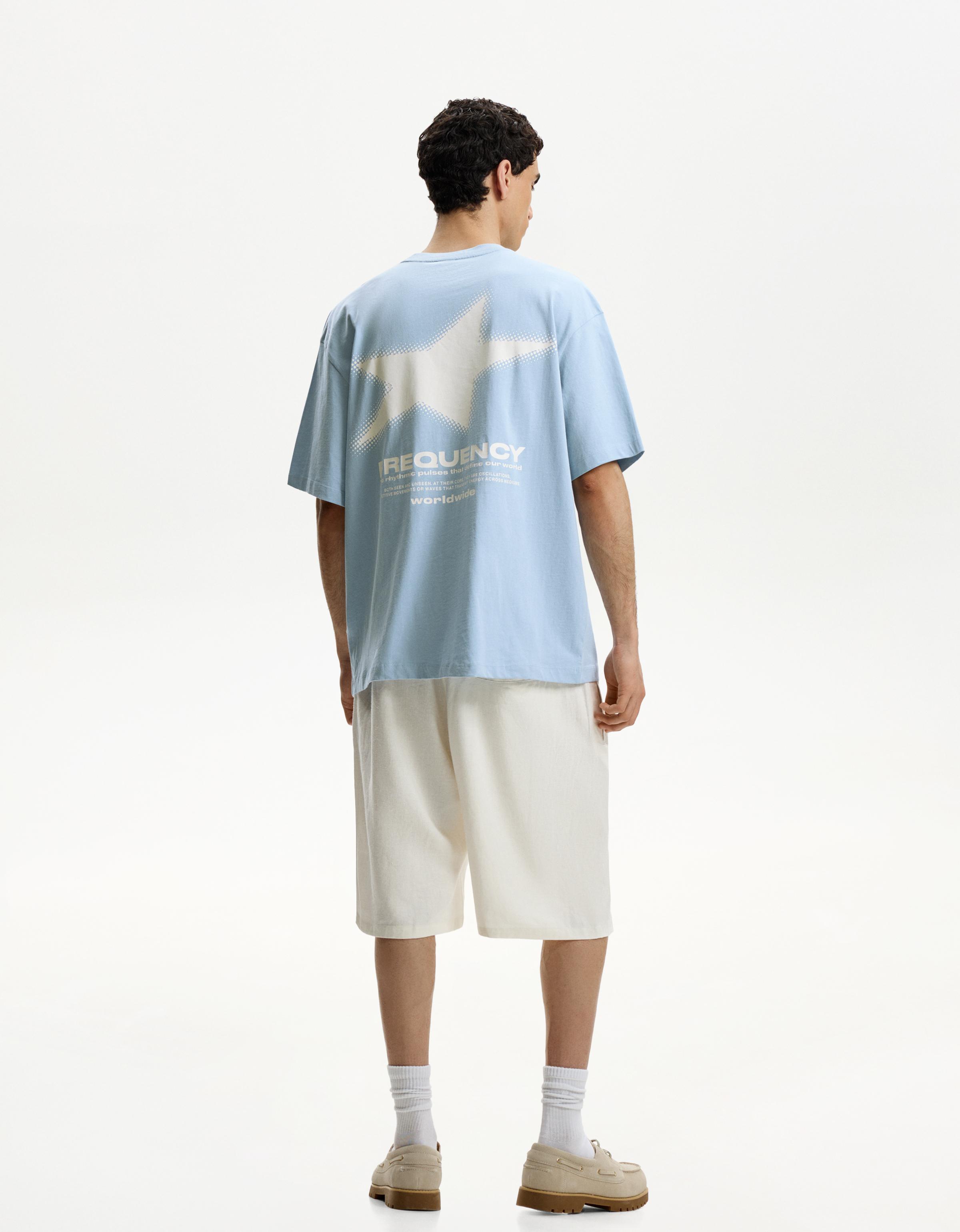 ★ドイツ発*BERSHKA*新作*アブストラクトプリント半袖シャツ/WB ☆ドイツ発*BERSHKA*新作*アブストラクトプリント半袖シャツ/H