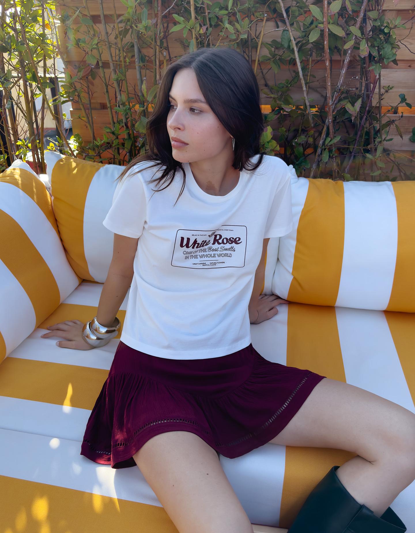 Bershka mini spódnica z fakturą rubinowy