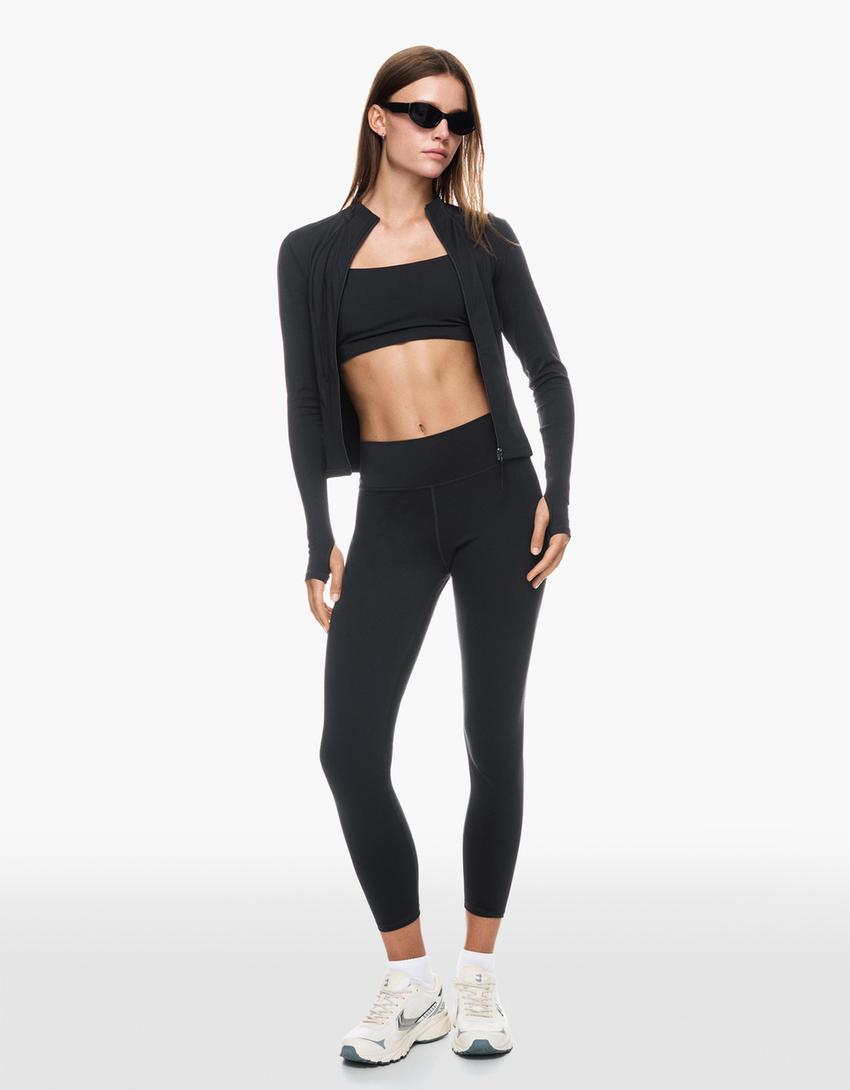 Quick-dry & breathable strappy top-Black