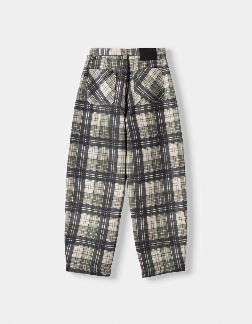 Calças balloon quadrados-Caqui-2