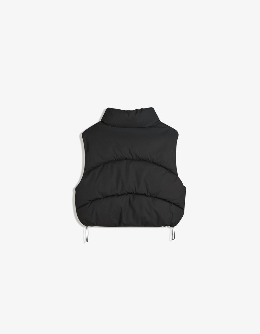 Gilet court matelassé-Noir