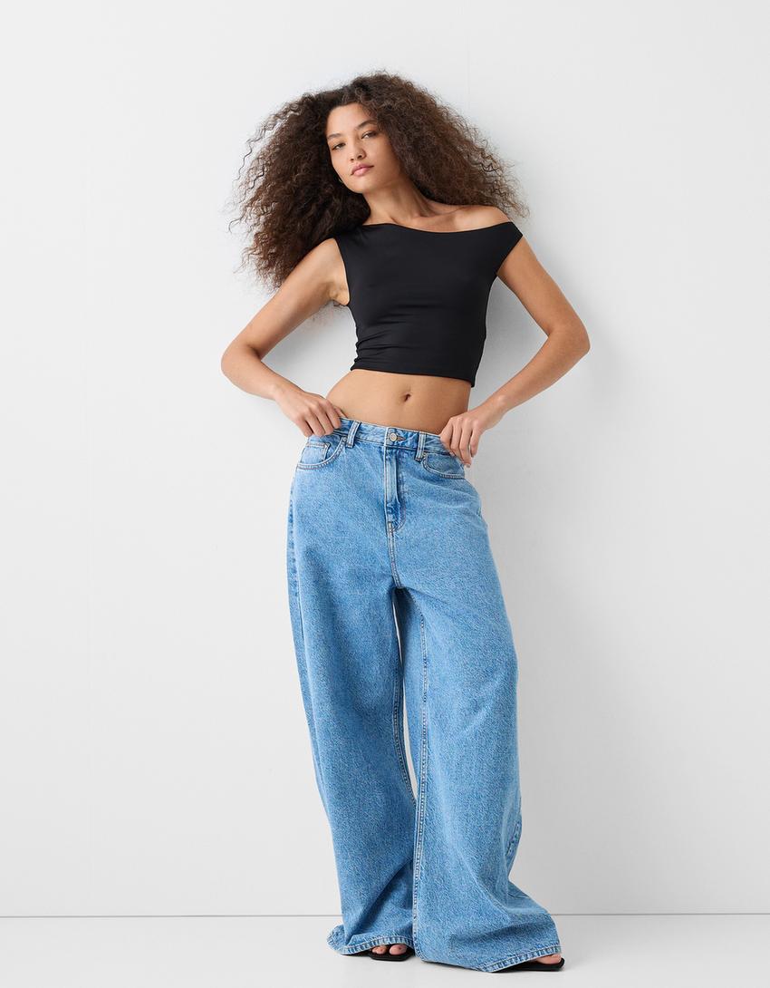 تيشرت غير متماثل بدون أكمام-أسود-3