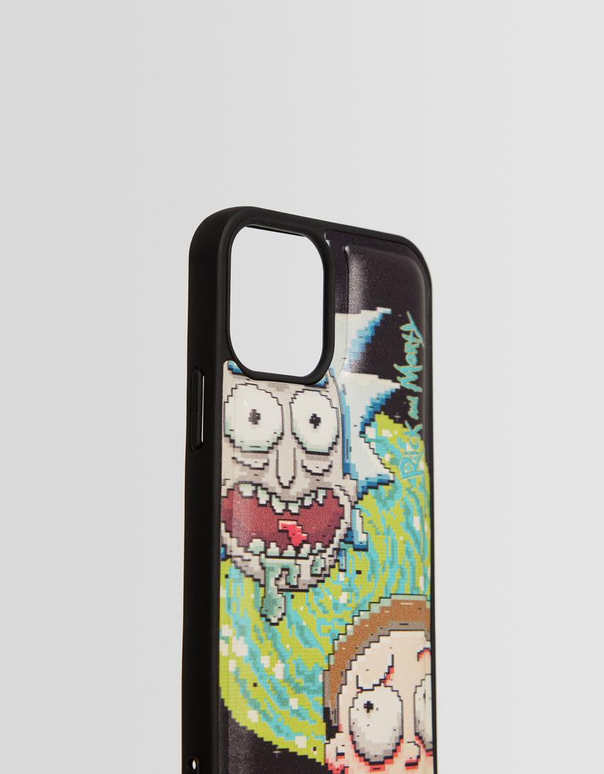 حقيبة هاتف محمول بطبعة ريك ومورتي-أسود-3