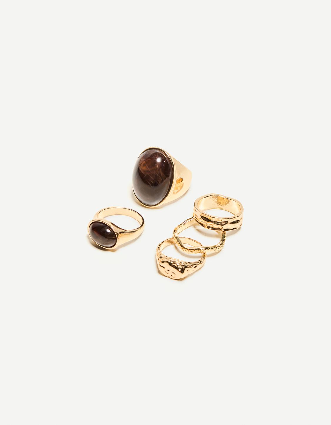 5-pack of stone rings